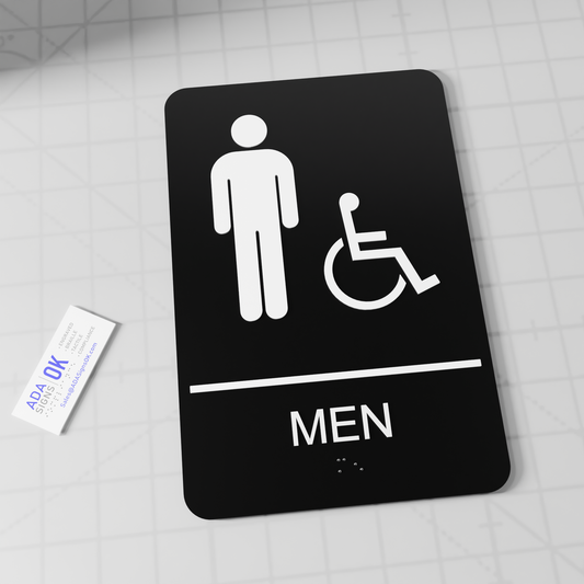 6"x9" ADA MEN Restroom Sign w/ Braille