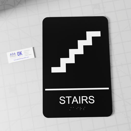 6"x9" ADA Stairs Sign w/ Braille