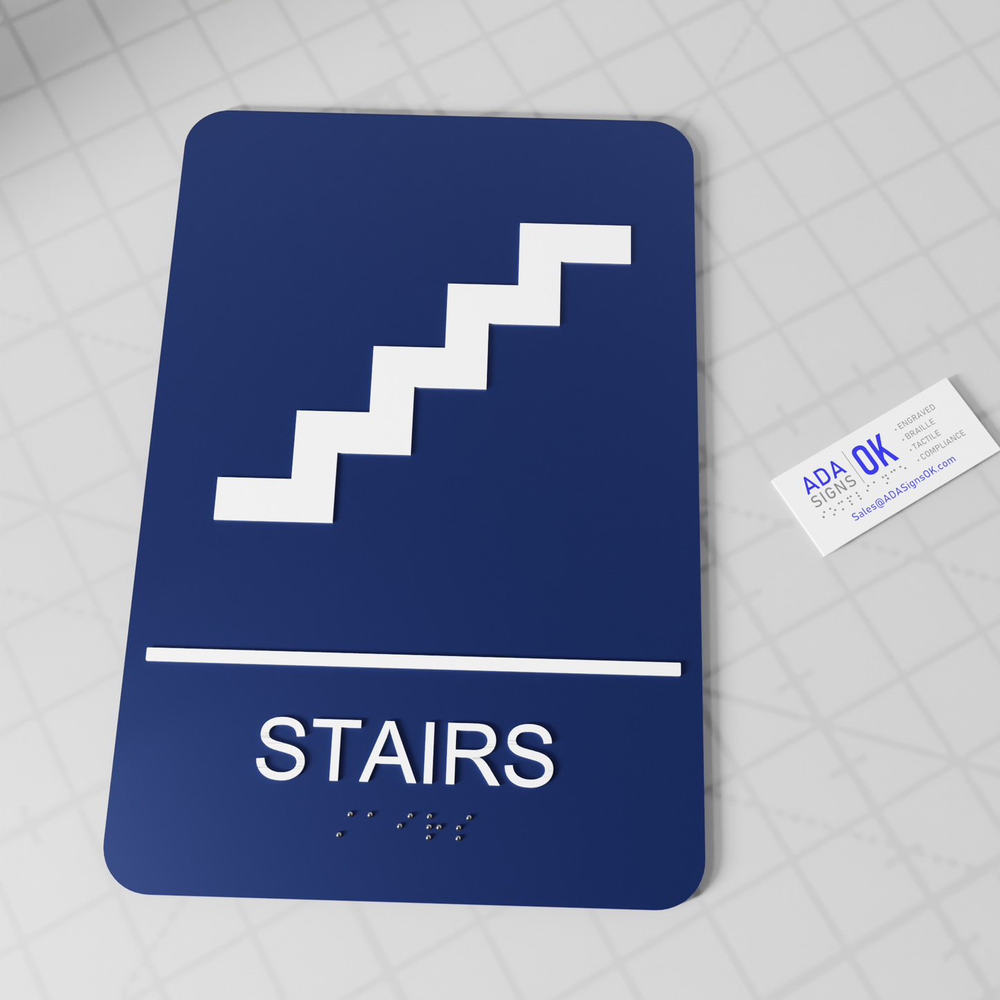 6"x9" ADA Stairs Sign w/ Braille
